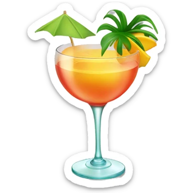 Tropical cocktail glass  sticker