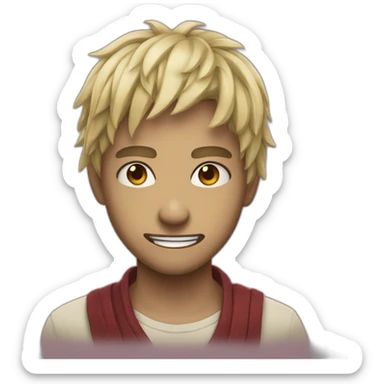 sukuna with deranged smile sticker