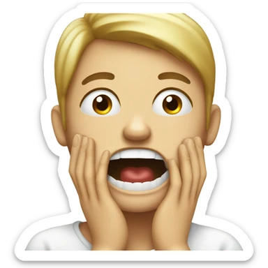 Emoji feeling toothache sticker