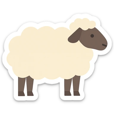Flat design style sheep sticker