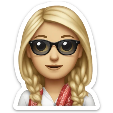 White girl in sunglasses and kerchief sticker