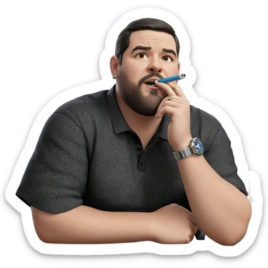 guy with earrings and smoke sticker