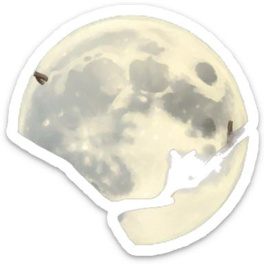 full moon and branches  sticker