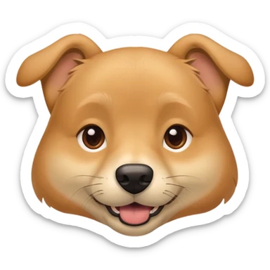 Tan dog face with underbite sticker