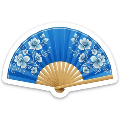 Blue and white Fan sticker