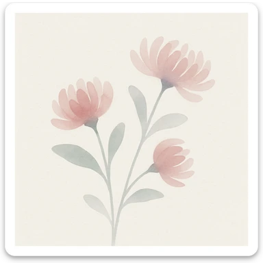 crisantemos watercolor art style sticker