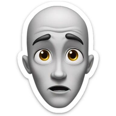 megamind confused with one eyebrow raised up sticker