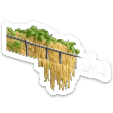 Pasta with a lot of garlic on the balcony  sticker