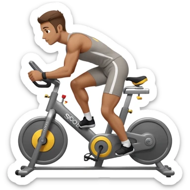 guy workout spinning soul cycle sticker