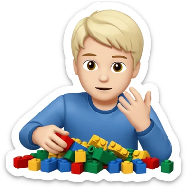 A boy named Ivan who loves to build with LEGO sticker