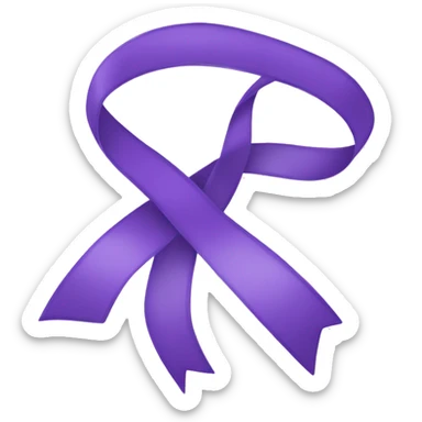 Single purple ribbon on transparent background sticker