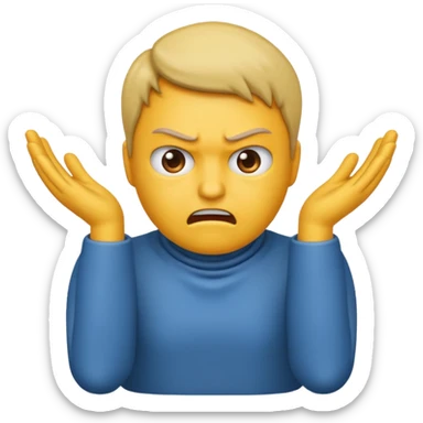 I want an emoji of a person with two hands around their neck and making like an angry face sticker