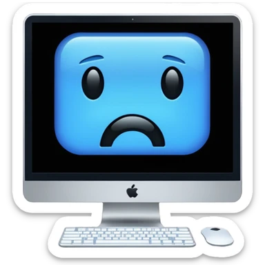 make a computer screen with a error emoji no face like a glitch remove the face that's important sticker