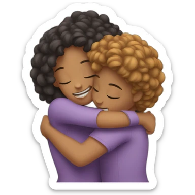 Two girls hugging each other sticker