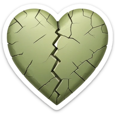 Pale olive broken heart sticker