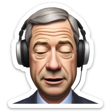 Nigel Farage listening to music with eyes closed  sticker