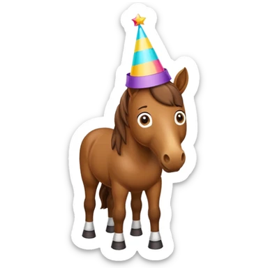 horse with party hat sticker