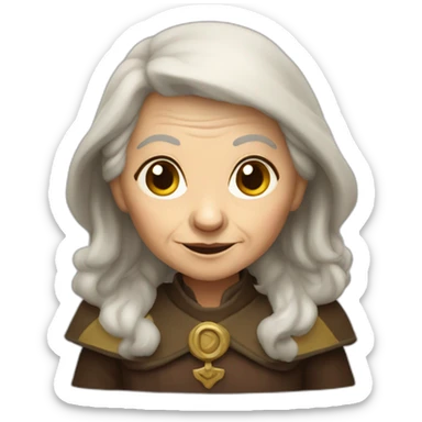 Old woman dwarf cleric sticker
