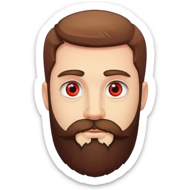 Hombre barbón tez clara, ojos un poco rojos sticker