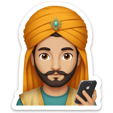 persian with saffron on head and smartphone sticker