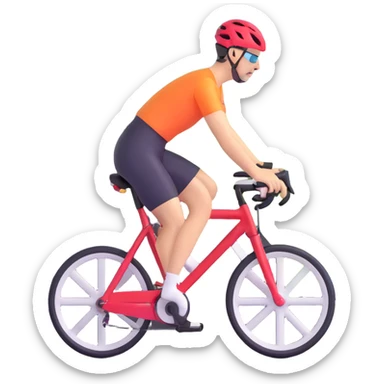 A cycling road with a cyclist, detailed, realistic, sporty sticker