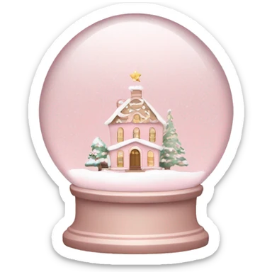 Pale Blush Pink Christmas snow globe  sticker