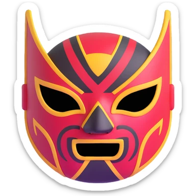 black and yellow luchador mask sticker