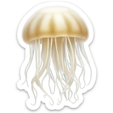 Withe beige Jellyfish sticker