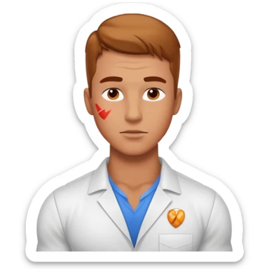 Hot engineer with kiss marks and muscles sticker