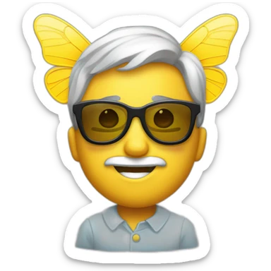 Emojis d une personne en costume avce noeud papillon et lunette de soleil sticker