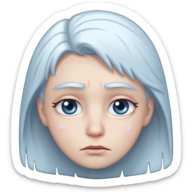 Frozen icy sad face sticker