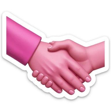 handshake pink hands sticker