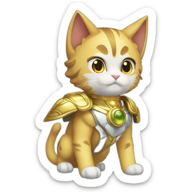 Super-seiya-cat sticker