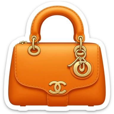 orange chanel dior bag sticker