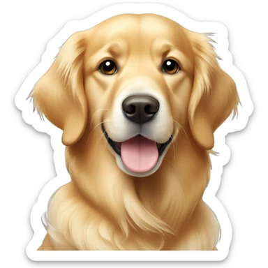 Golden Retriever with white patch on chest   sticker
