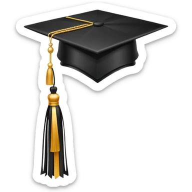 black grad cap sticker