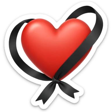 heart with a black ribbon sticker