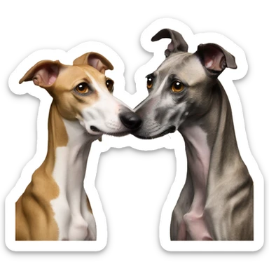 Two aristocrat dog galgo kiss sticker