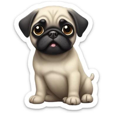 Black Pug Puppy sticker