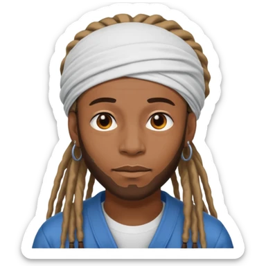 Black man with dreads and durag  sticker