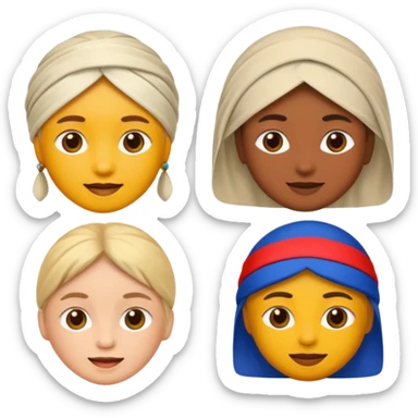 Emoji symbolizing three different cultures of Russia (for example, Russian, Tatars, Bashkirs) sticker