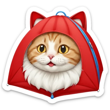 runny nose cat with red parachute sticker