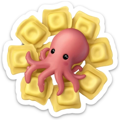 Tortellino con un polipo simpatico ma svampito sticker