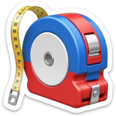Create my a cartoon/realistic tape measure thats red white and blue sticker