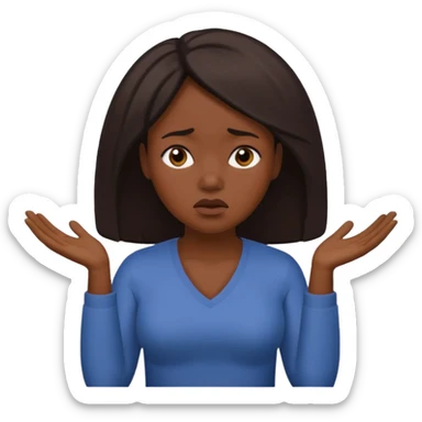 black woman sad shrug emoji sticker