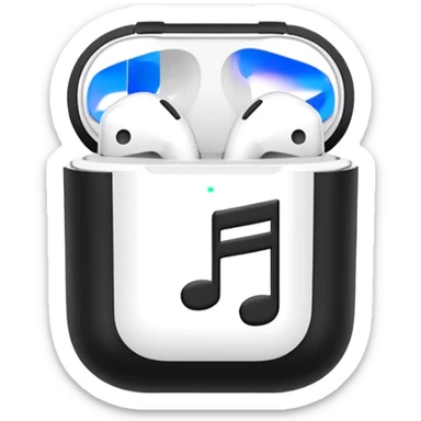 airpods in a music note themed case sticker
