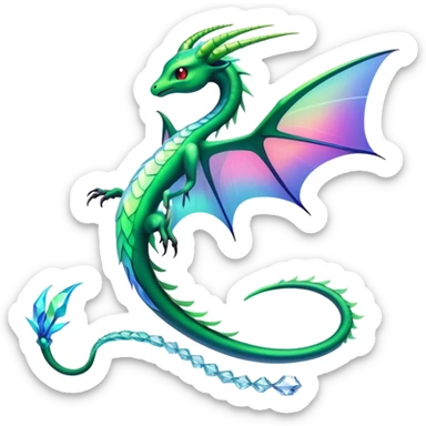 Colorful Neon Gothic Edgy Tropical Flygon-Aurorus-Amaura-Hybrid-Creature sticker