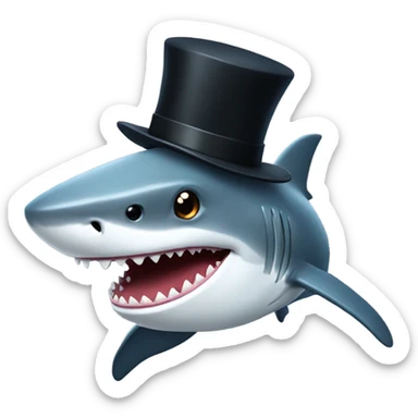 Shark with a top hat sticker
