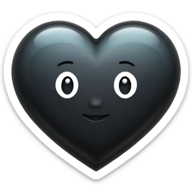 Please make the thought bubble 💭 bigger than the black heart 🖤 inside it.” sticker