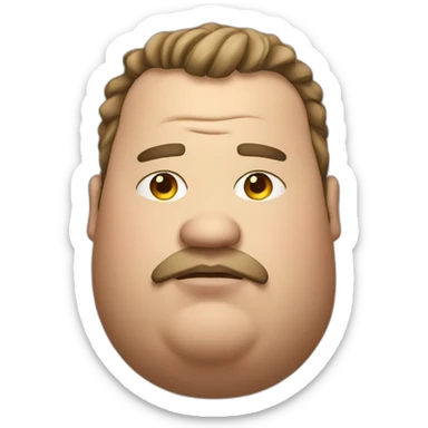 fat guy with pokerface sticker
